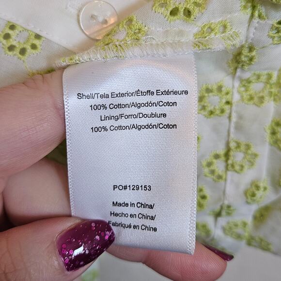 Modcloth Darling for the Prairie Peplum Tank Top White Green Floral Plus Size 1x - Picture 6 of 9